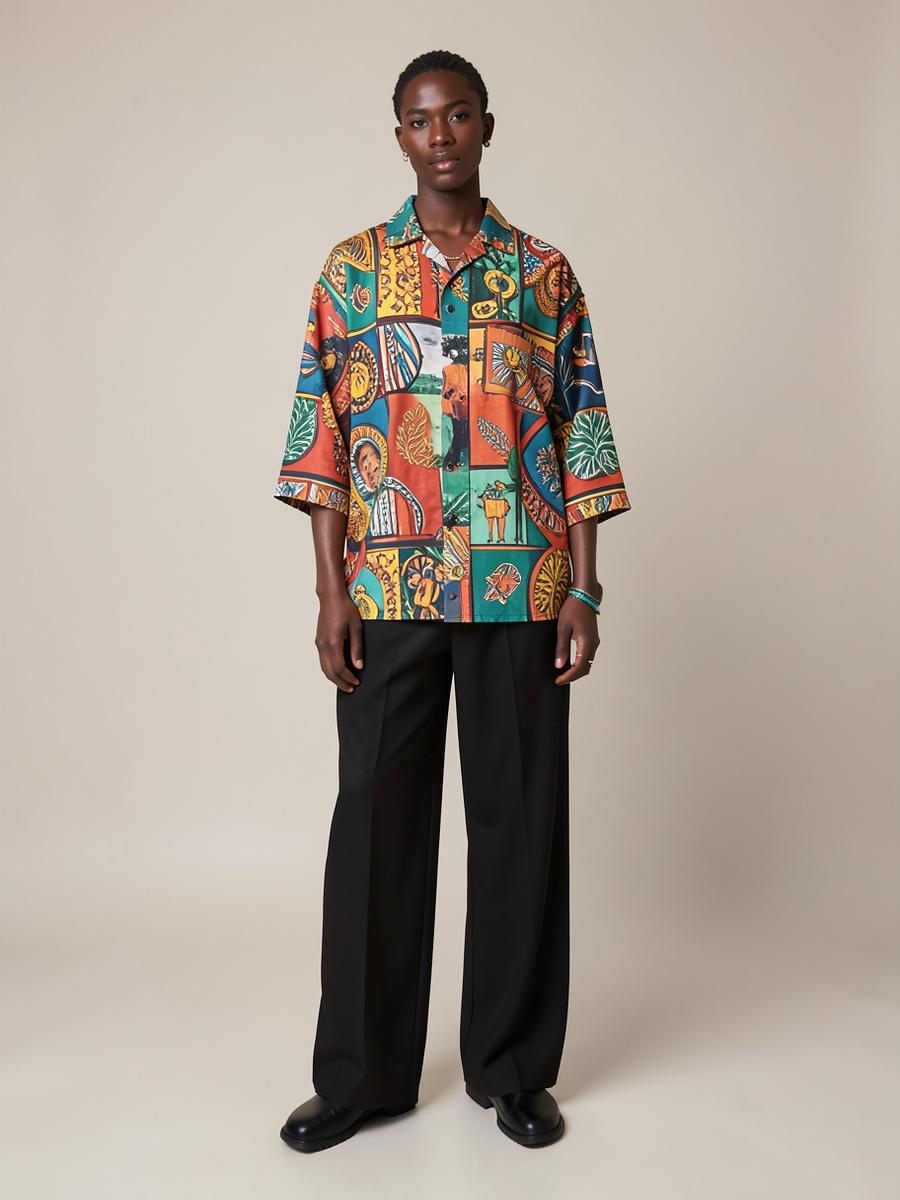 Shirt & wide trouser set