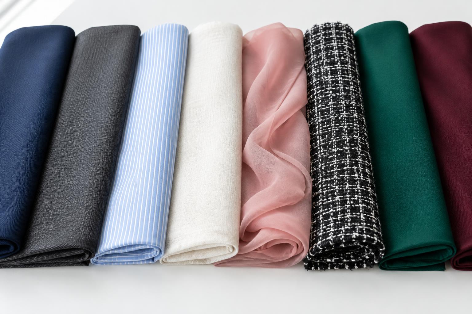 A selection of suiting, shirting, linen and dress fabrics